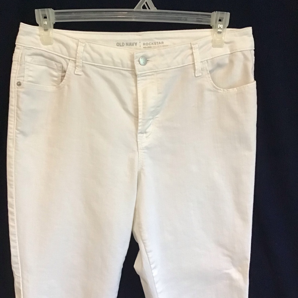 Old Navy White Rockstar Jeans Size 14 Long - Picture 2 of 9